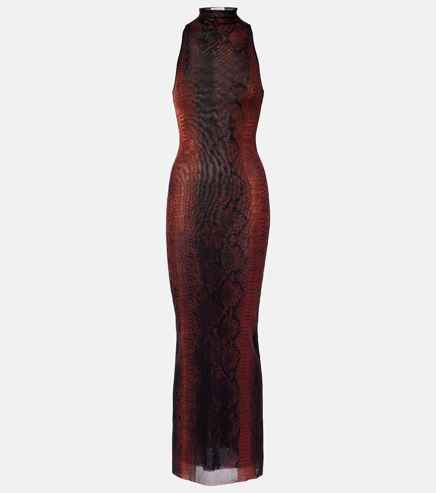 Abito lungo con scollo allâamericana