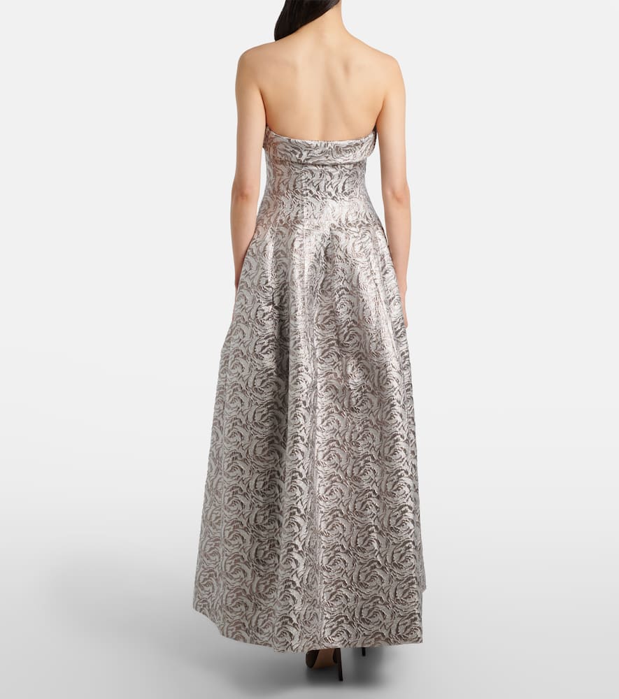 Simkhai Metallic-effect Bustier Gown In Silver