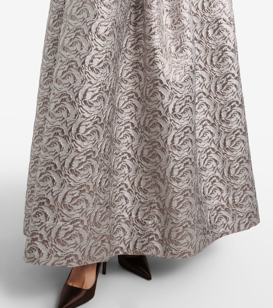 Simkhai Metallic-effect Bustier Gown In Silver