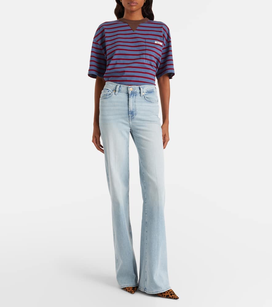 7 For All Mankind Modern Dojo Mid-rise Flared Jeans In Blue