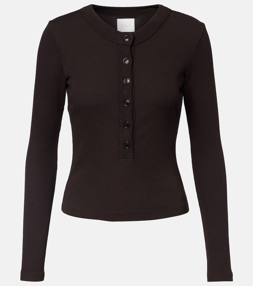 Citizens of Humanity Varra ribbed-knit jersey Henley shirt