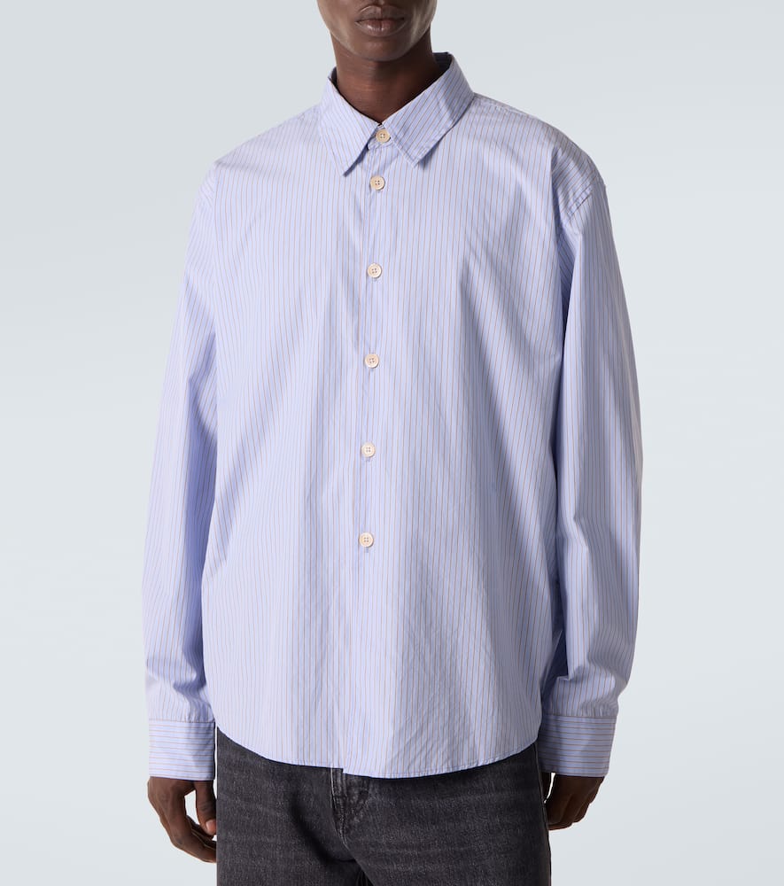 Our Legacy Beyond Striped Cotton Poplin Shirt In Blue