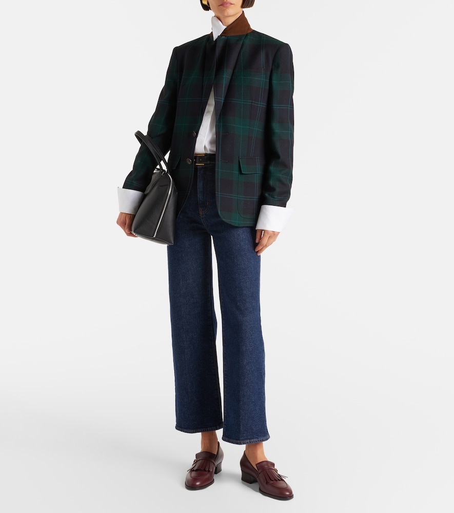 Cropped High-Rise Wide-Leg Jeans