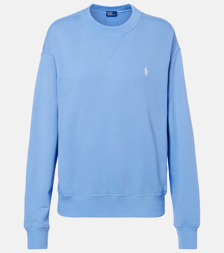 Polo Ralph Lauren Women's Blue Cotton-Blend Fleece Sweatshirt UK Size 16 - Mytheresa