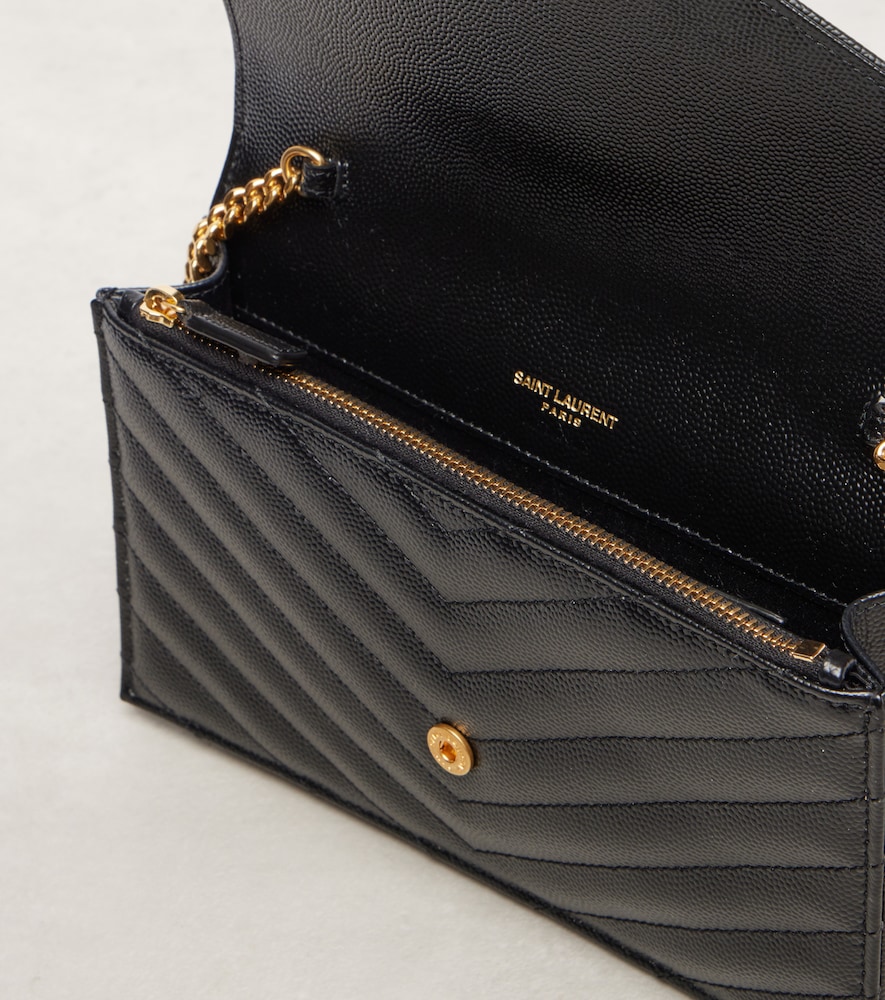  Saint Laurent Saint Laurent Cassandre Envelope Small Leather Wallet On Chain 