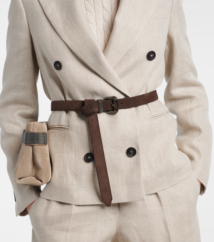  Brunello Cucinelli Brunello Cucinelli Monili Suede Belt 