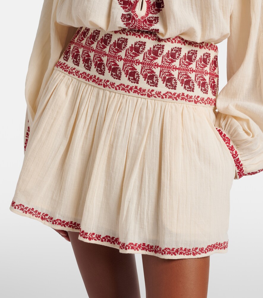 Picadilia Embroidered Cotton Miniskirt