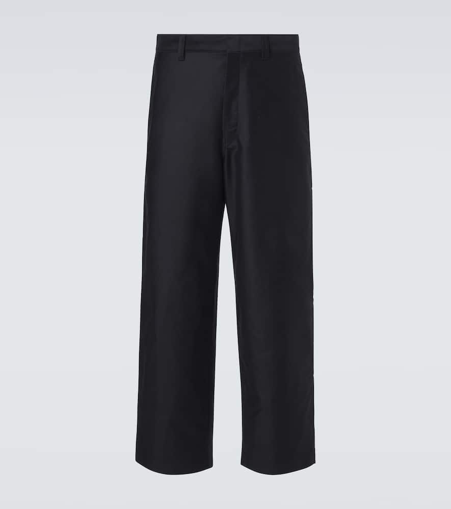 Lemaire Cotton Satin Suit Pants In Blue