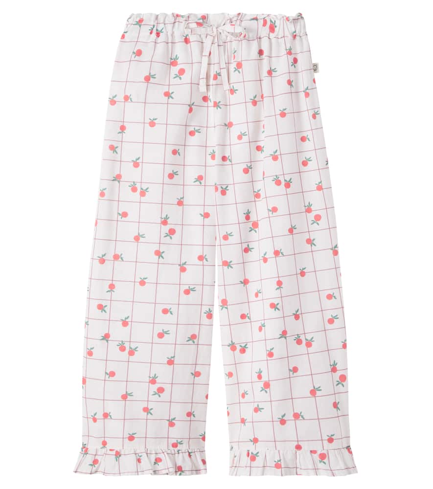 Cozmo Kids' Jane Printed Ruffled Cotton Pants In White