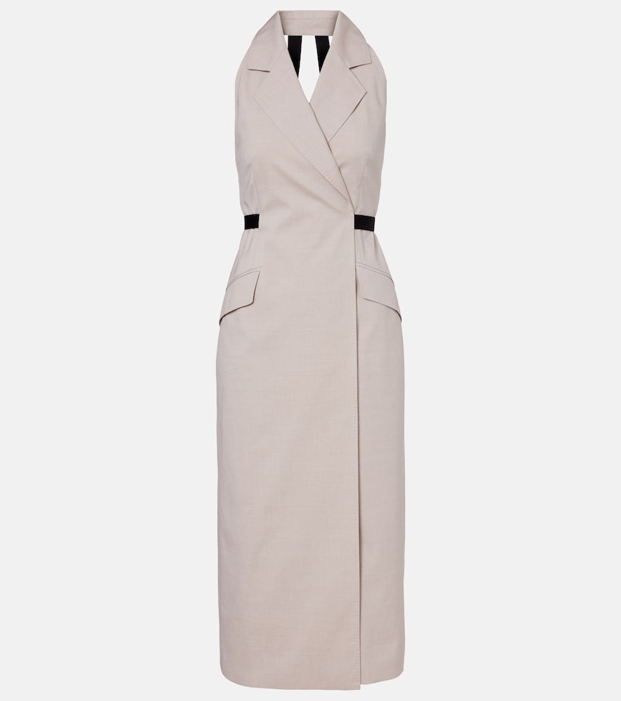 Max Mara Cime cotton and wool canvas midi dress
