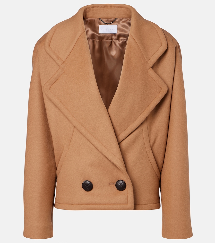 Stella Mccartney Women's Beige Cropped Wool Peacoat UK Size 12 - Mytheresa