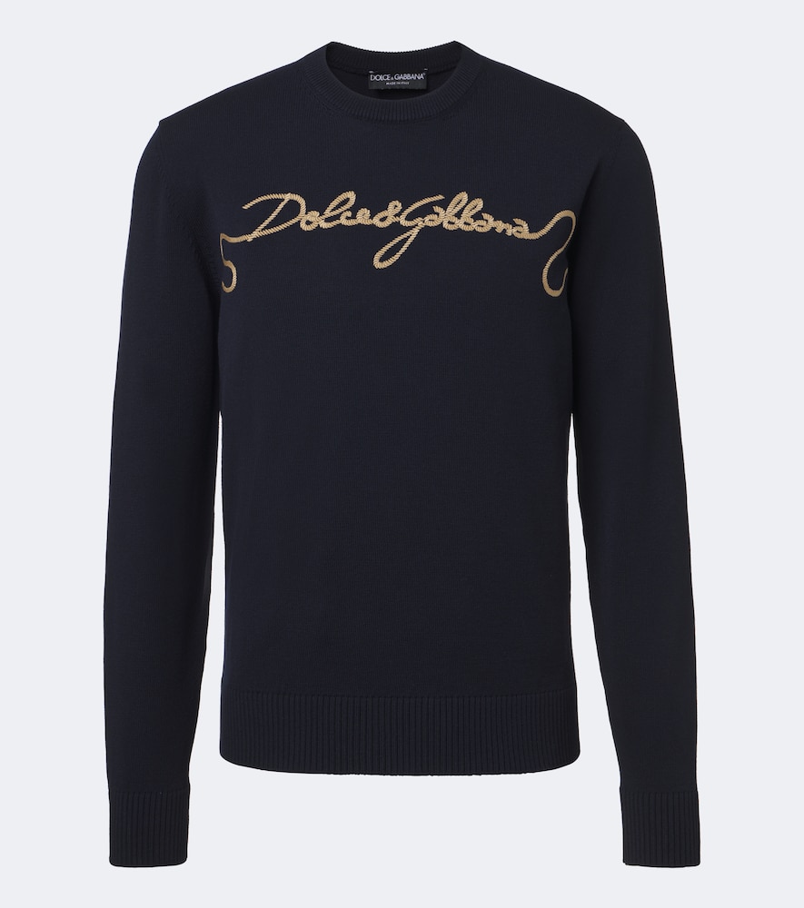 Pullover in lana vergine con ricamo