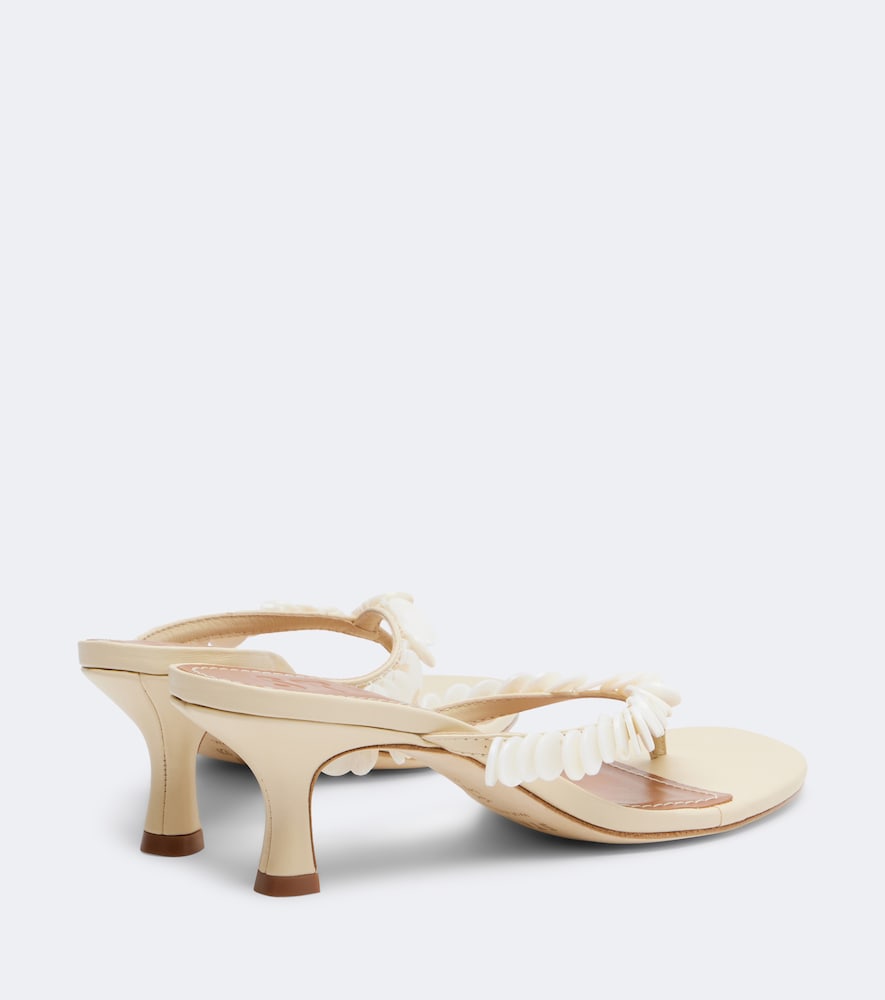 Freja Embellished Leather Thong Sandals