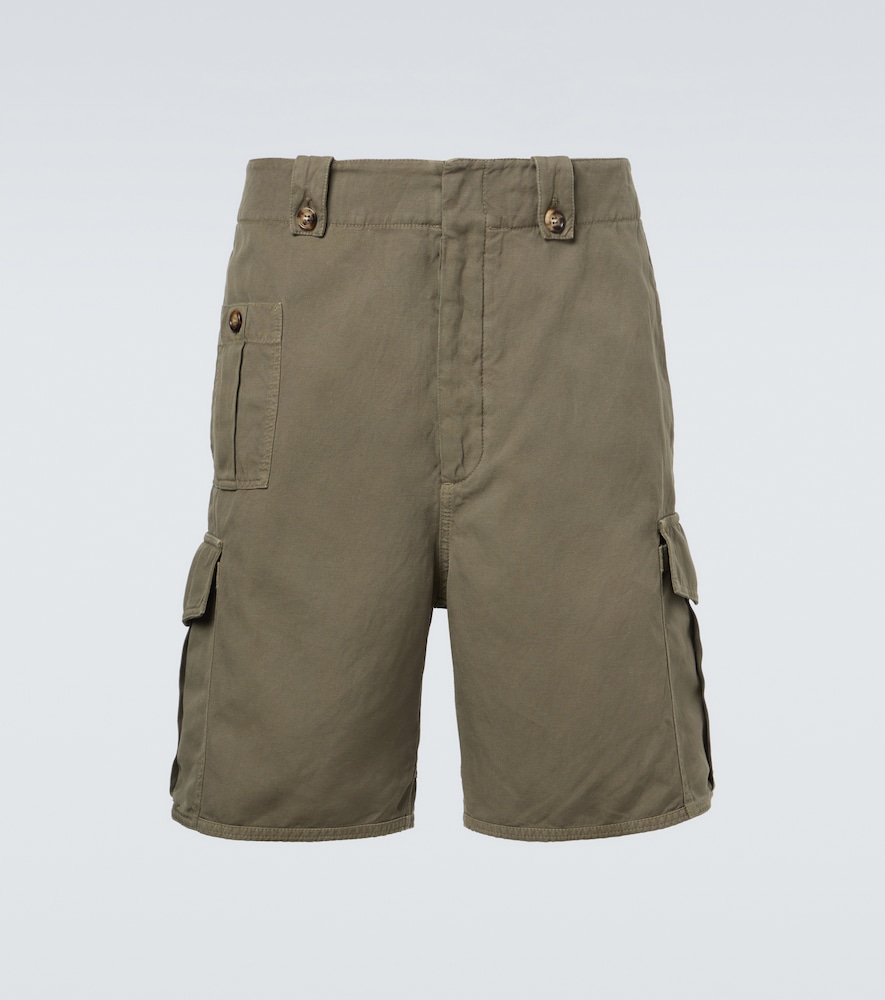 Brunello Cucinelli Men's Green Cotton And Linen Cargo Shorts UK Size 36 - Mytheresa