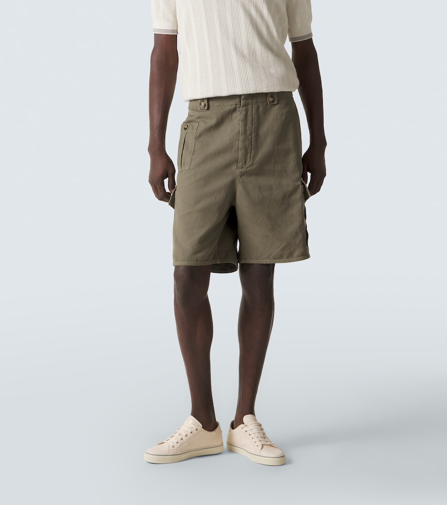 Cotton And Linen Cargo Shorts