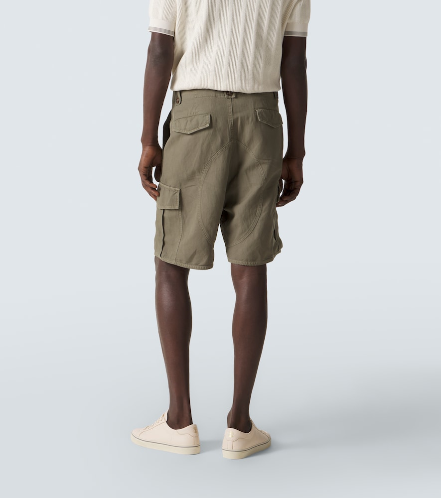 Cotton And Linen Cargo Shorts