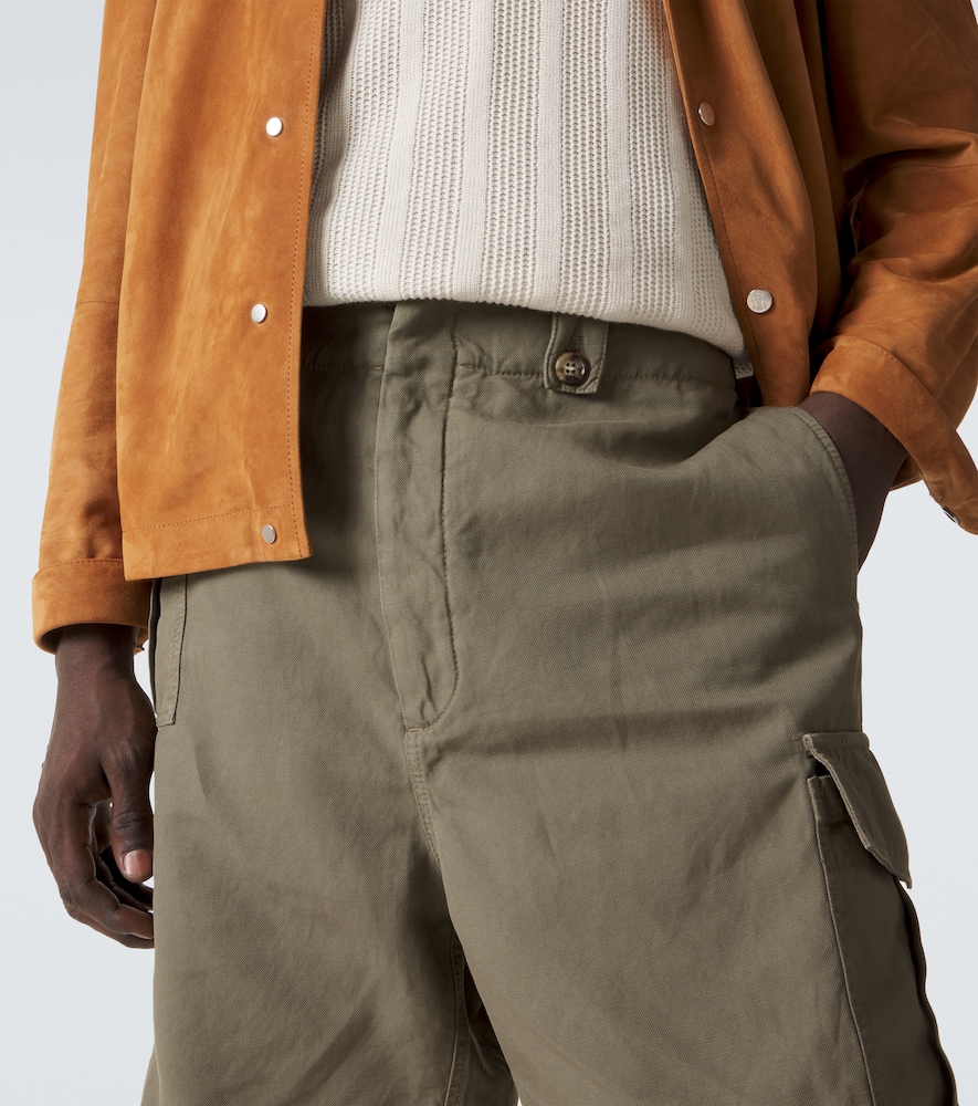 Cotton And Linen Cargo Shorts