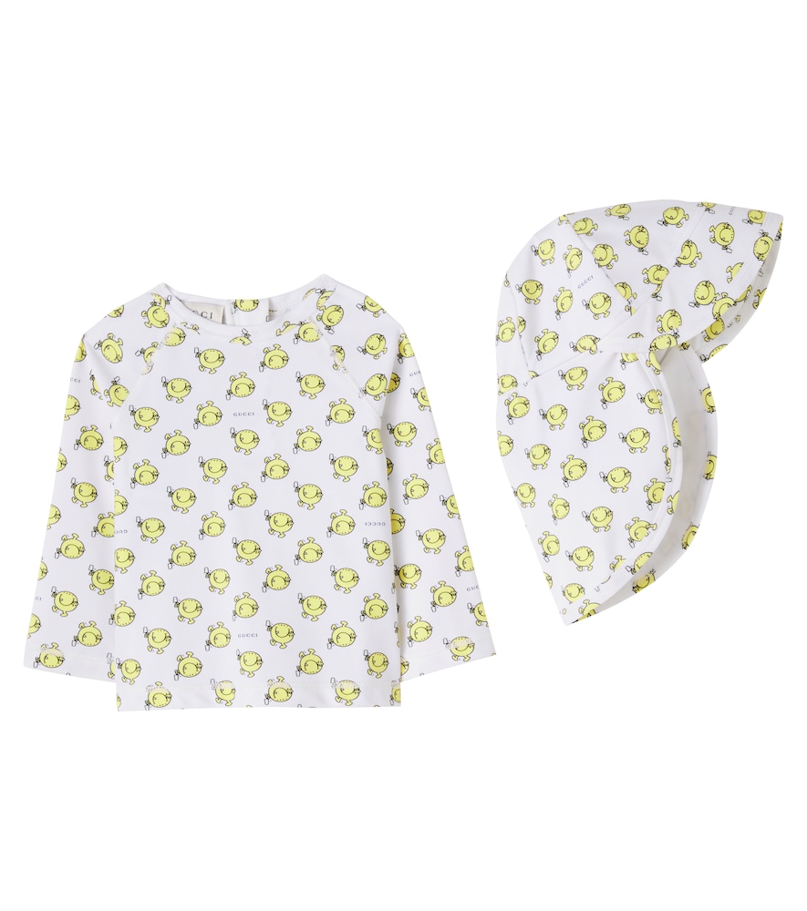 Gucci Kids x Mr. Men Little Miss Baby rashguard top and sun hat set
