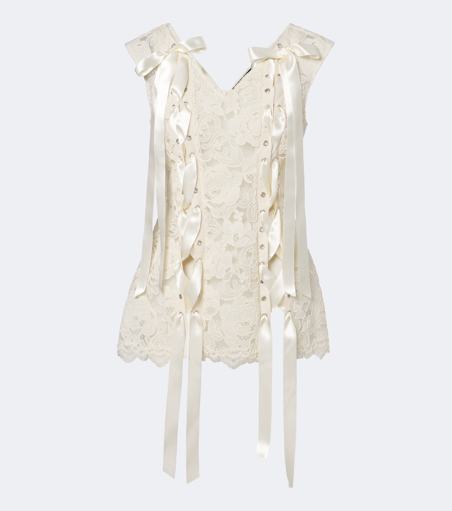 Simone Rocha Top Unraveling en dentelle à nœud