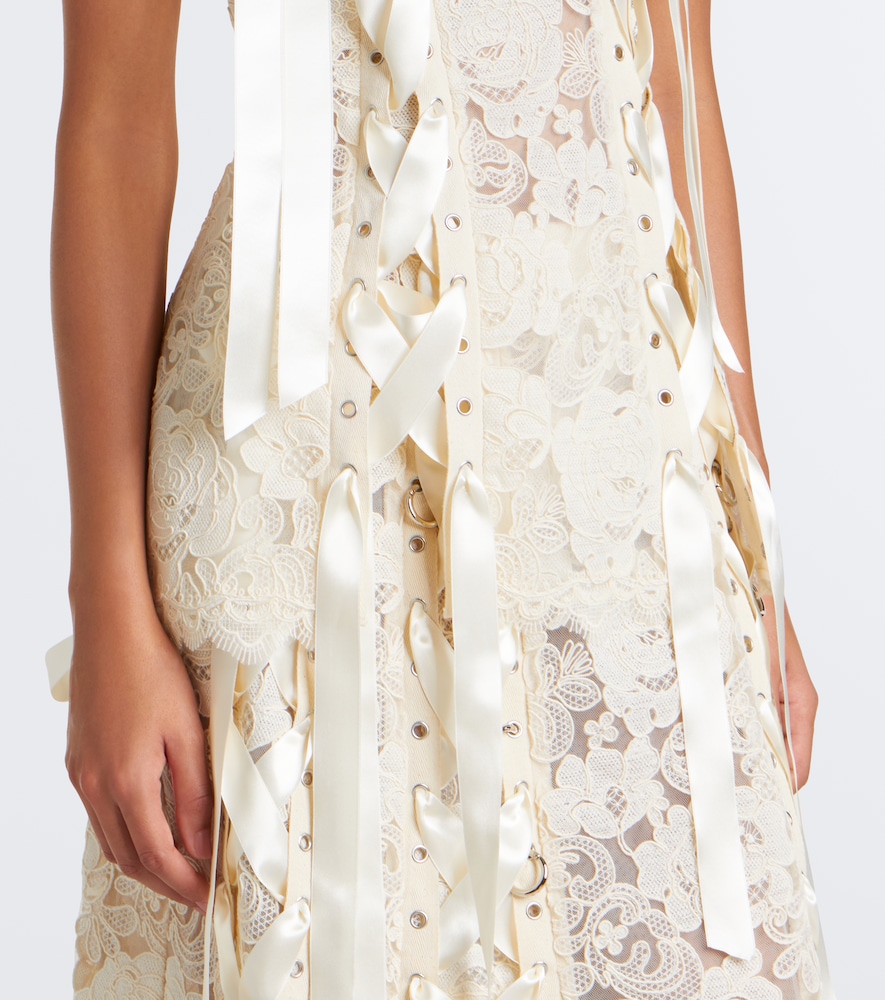 Unraveling Bow-Detail Lace Top