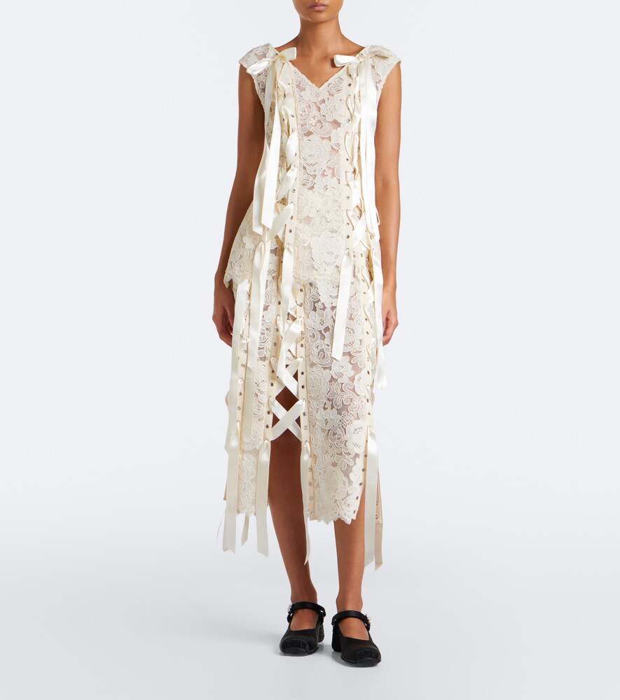 Unraveling Bow-Detail Lace Top