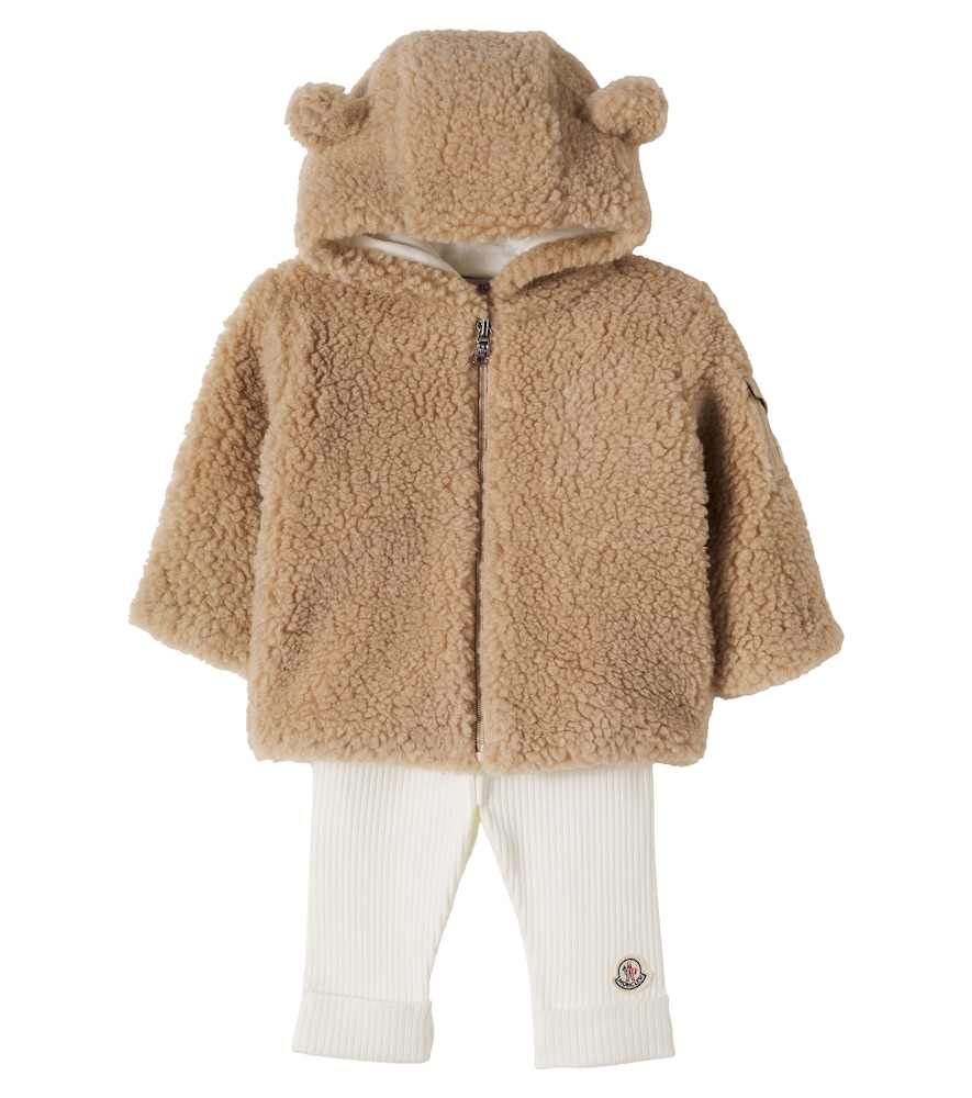 Moncler Enfant Beige Baby Teddy And Cotton Hoodie And Leggings Set M Size 6-9 - Mytheresa