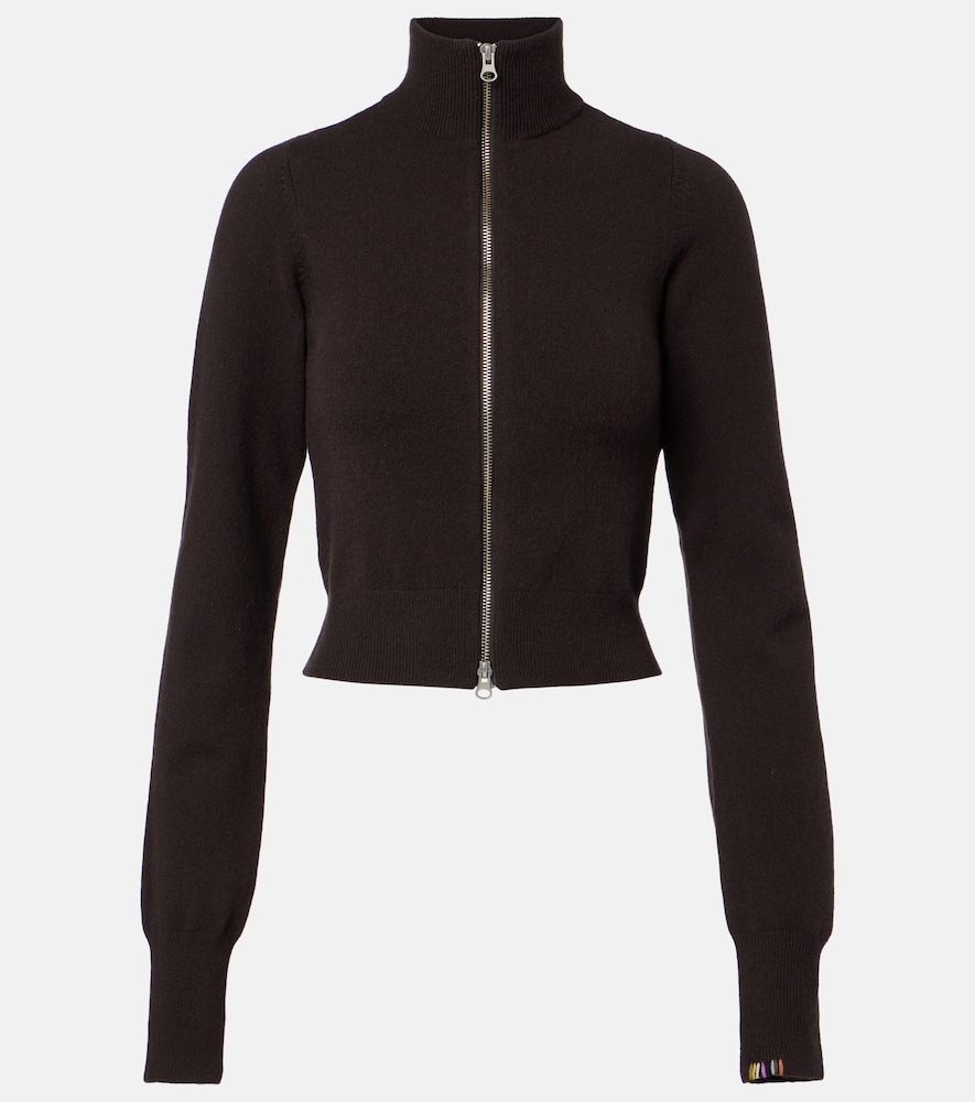 Extreme Cashmere N°302 Lemon cashmere-blend zip-up cardigan