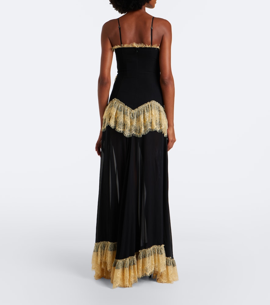 De La Vali Estela lace-trimmed georgette maxi dress | Thumbnail 2 De La Vali Estela lace-trimmed georgette maxi dress | Thumbnail 2