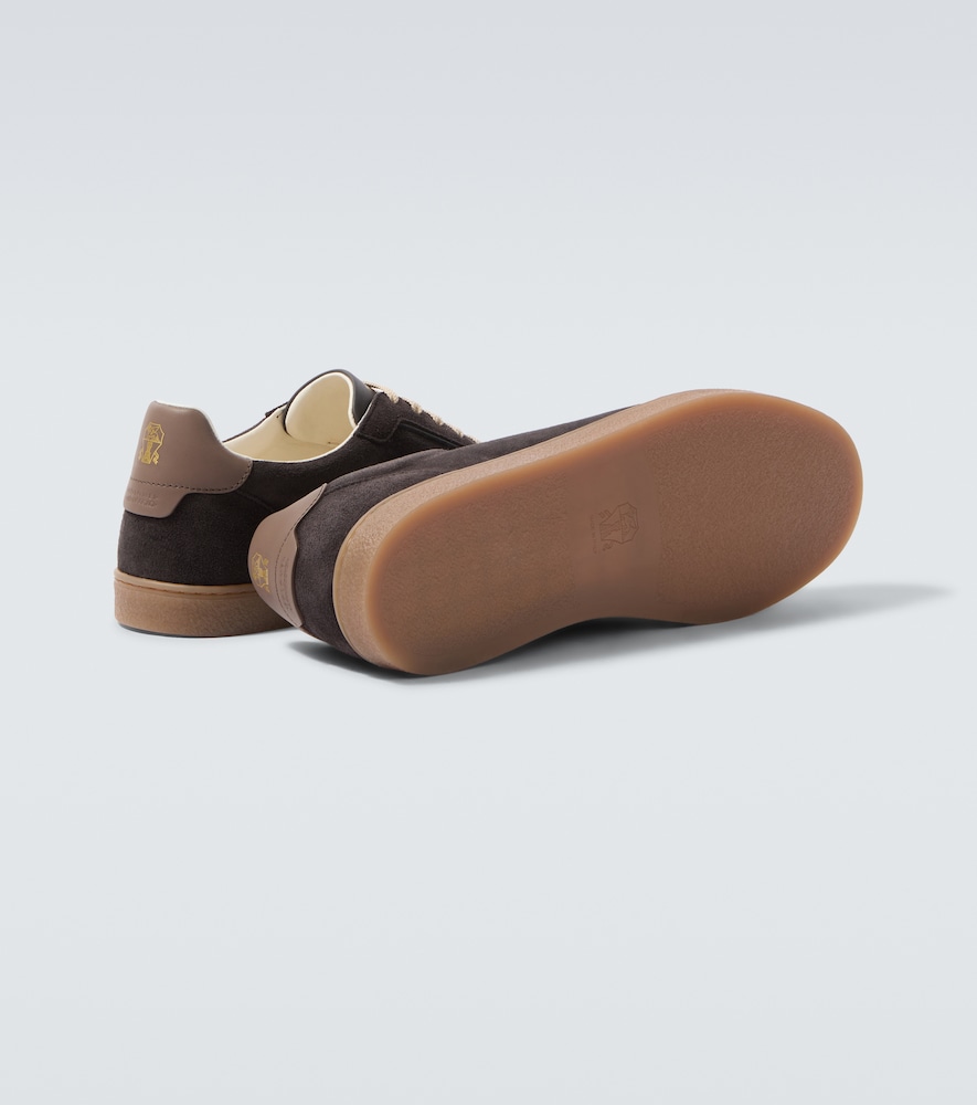 Leather-Trimmed Suede Sneakers