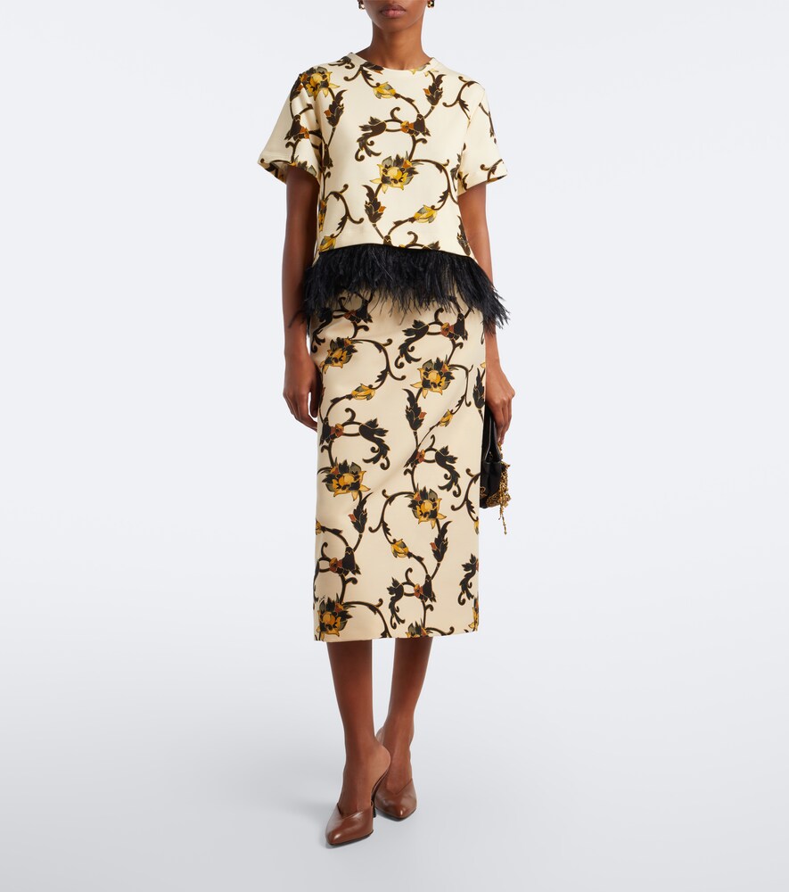 Wool-Blend Cady Pencil Skirt