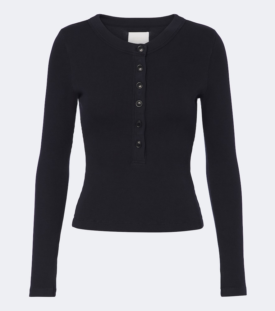 Varra Ribbed-Knit Henley Shirt