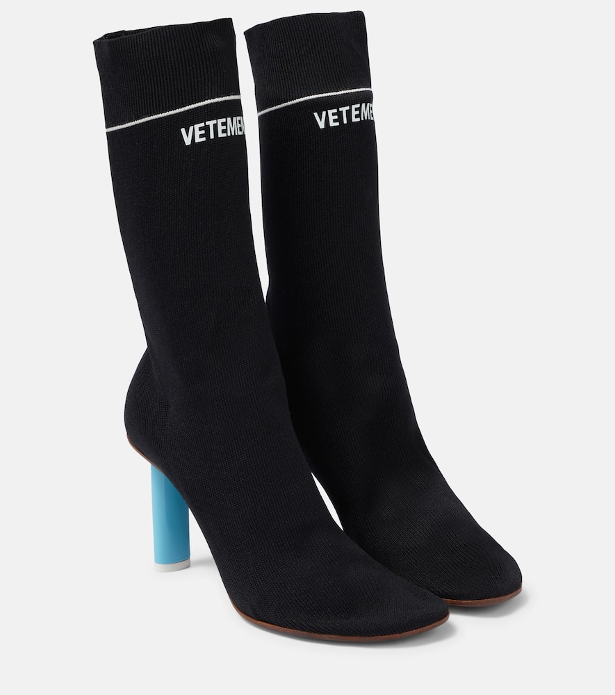 Vetements Logo knit ankle boots