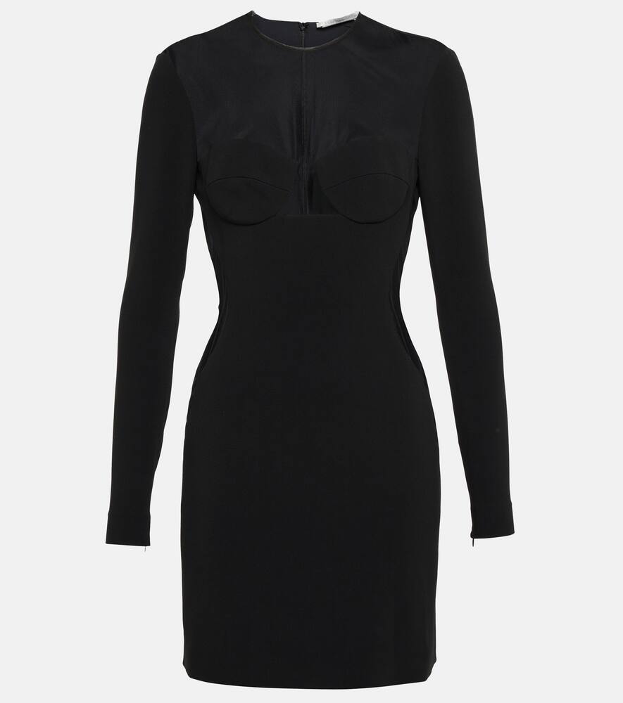 Stella McCartney Mesh-paneled crêpe minidress