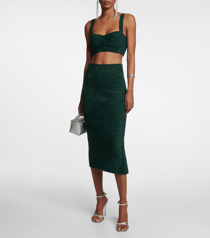  Galvan Galvan Moonlight Metallic Knit Crop Top 