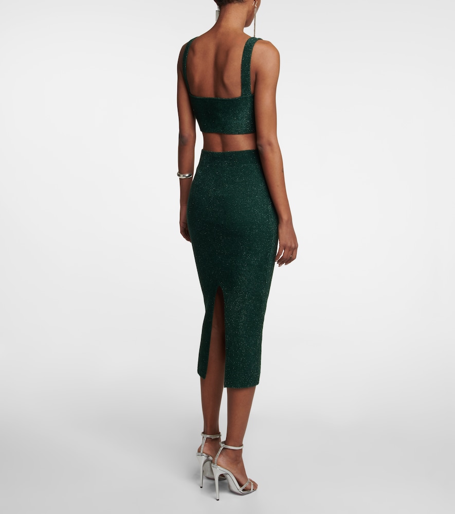  Galvan Galvan Moonlight Metallic Knit Crop Top 