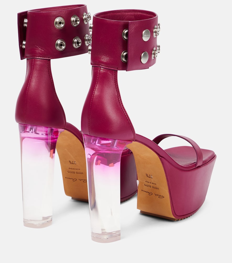Rick Owens Embellished Leather Platform Sandals