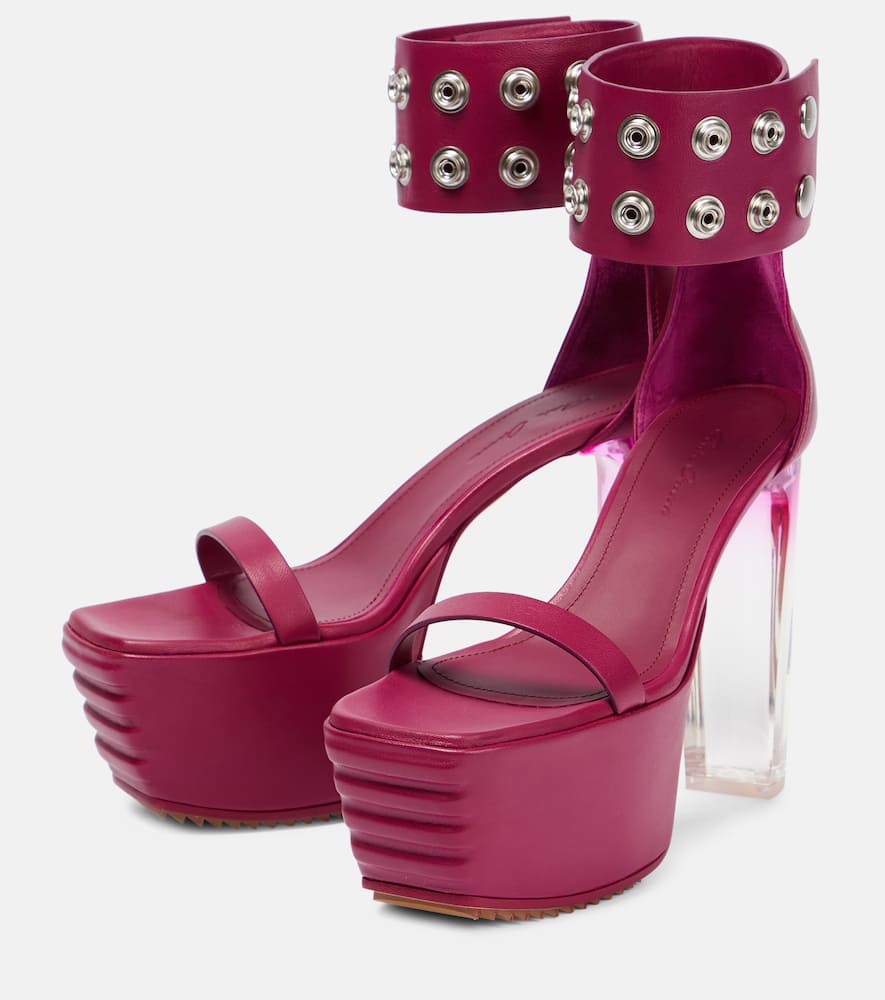 Rick Owens Embellished Leather Platform Sandals