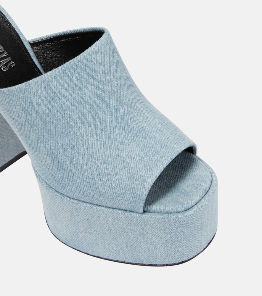  Paris Texas Paris Texas Sasha Denim Platform Mules 