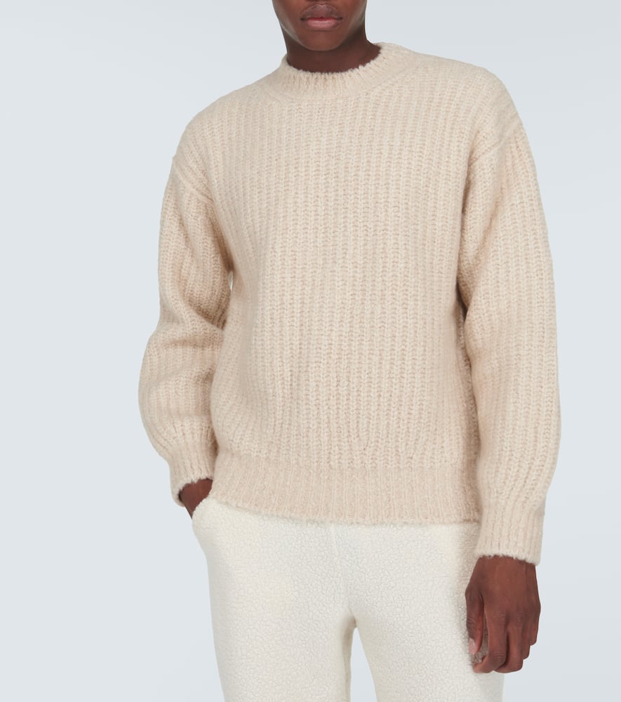 Shop Loro Piana Ribbed-knit Cashmere Sweater In Beige