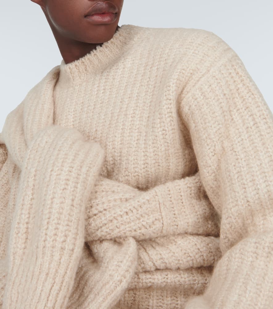 Shop Loro Piana Ribbed-knit Cashmere Sweater In Beige