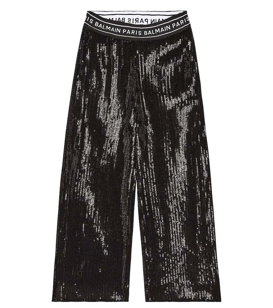 Balmain Kids Sequined wide-leg pants