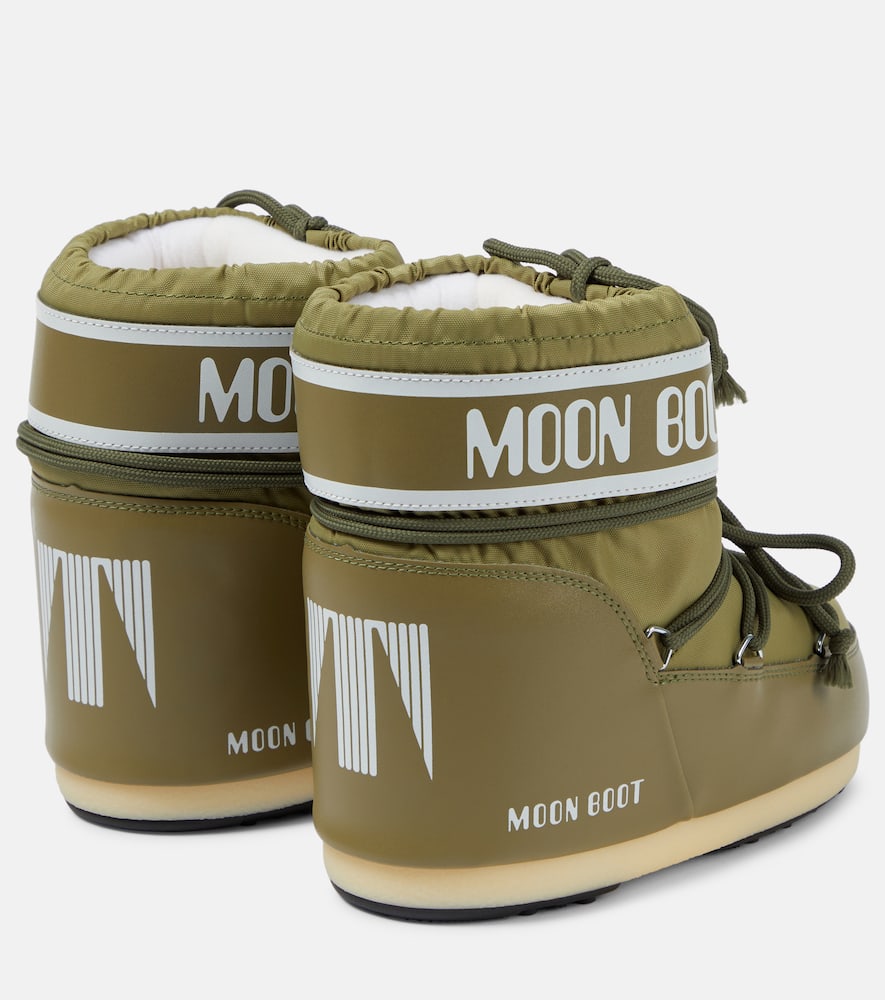 Moon Boot Mb Icon Low Glitter Woman Ankle Boots Pink Size 8-9.5 Plastic In Green