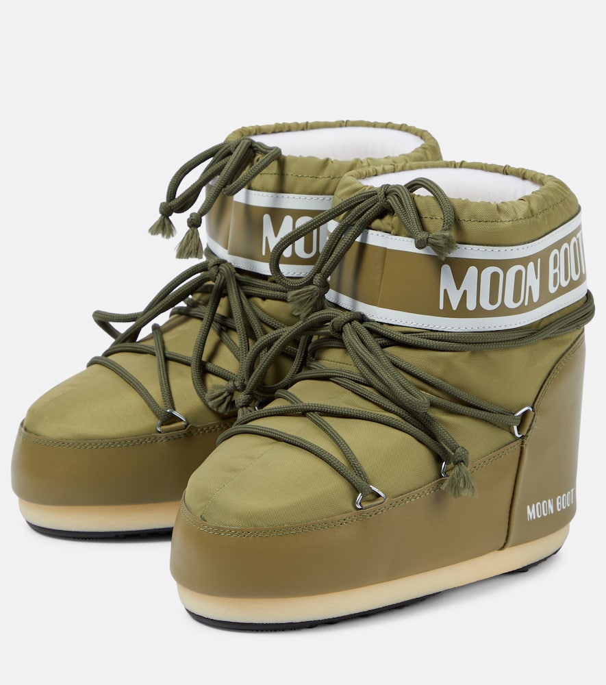 Moon Boot Mb Icon Low Glitter Woman Ankle Boots Pink Size 8-9.5 Plastic In Green