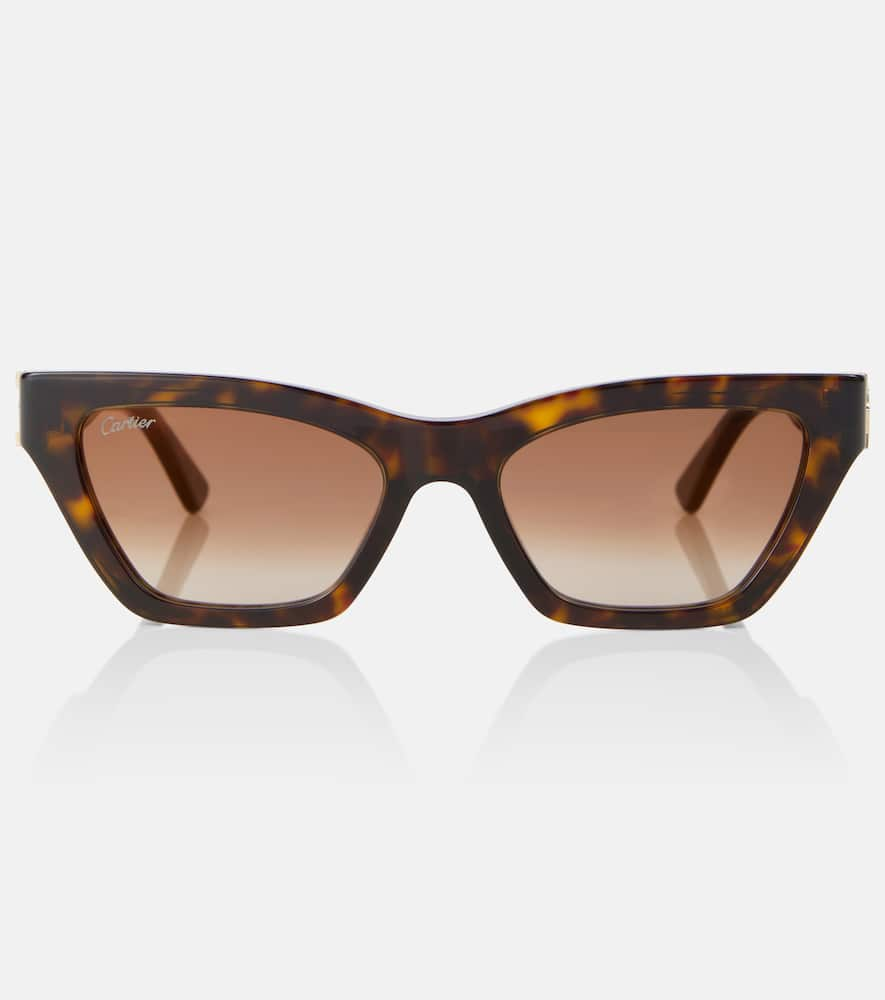 Shop Cartier Cat-eye Sunglasses In Brown