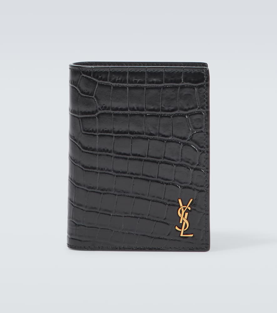 Saint Laurent Cassandre Leather Wallet In Black