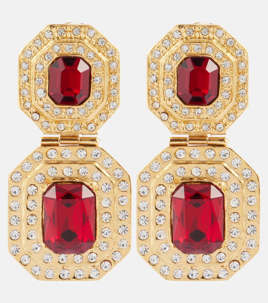 Alessandra Rich Crystal-embellished clip-on earrings