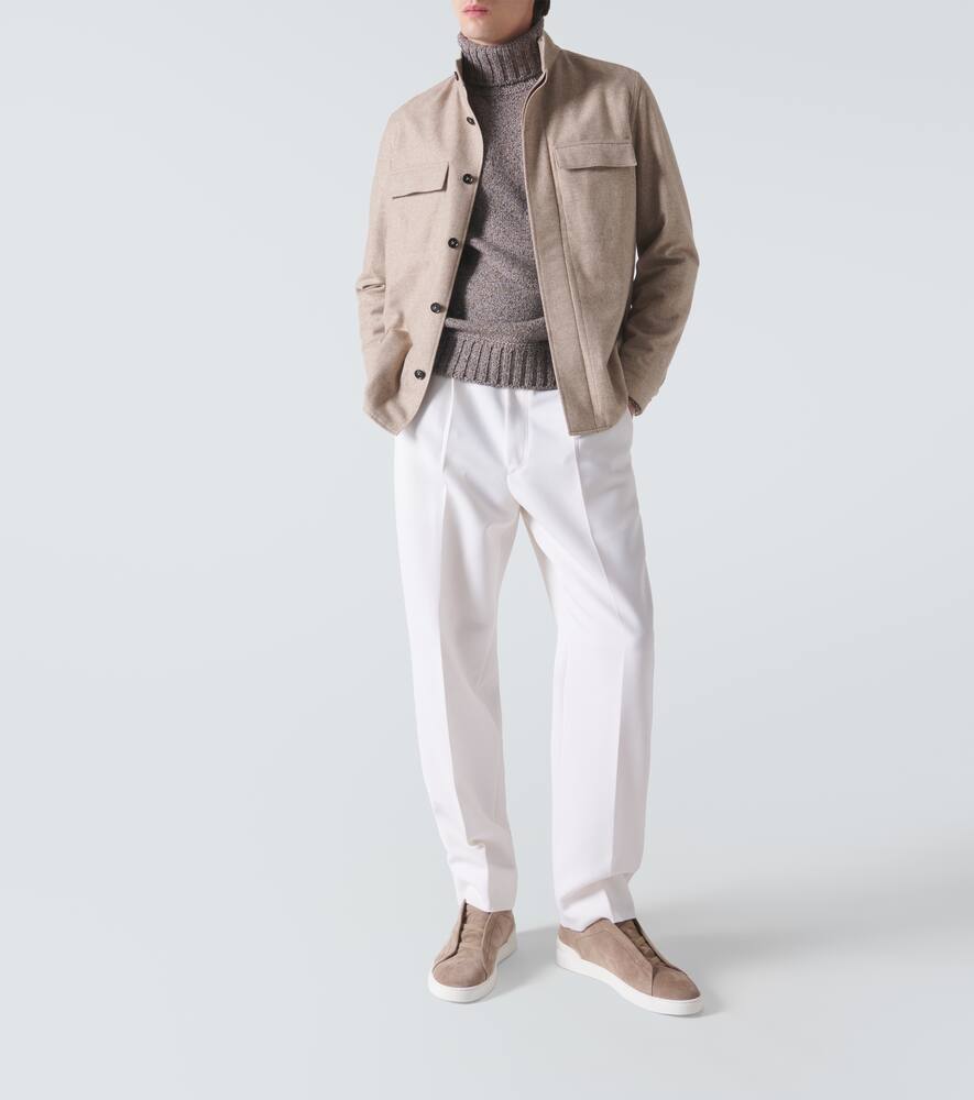 Zegna Cashmere Turtleneck Top In Brown