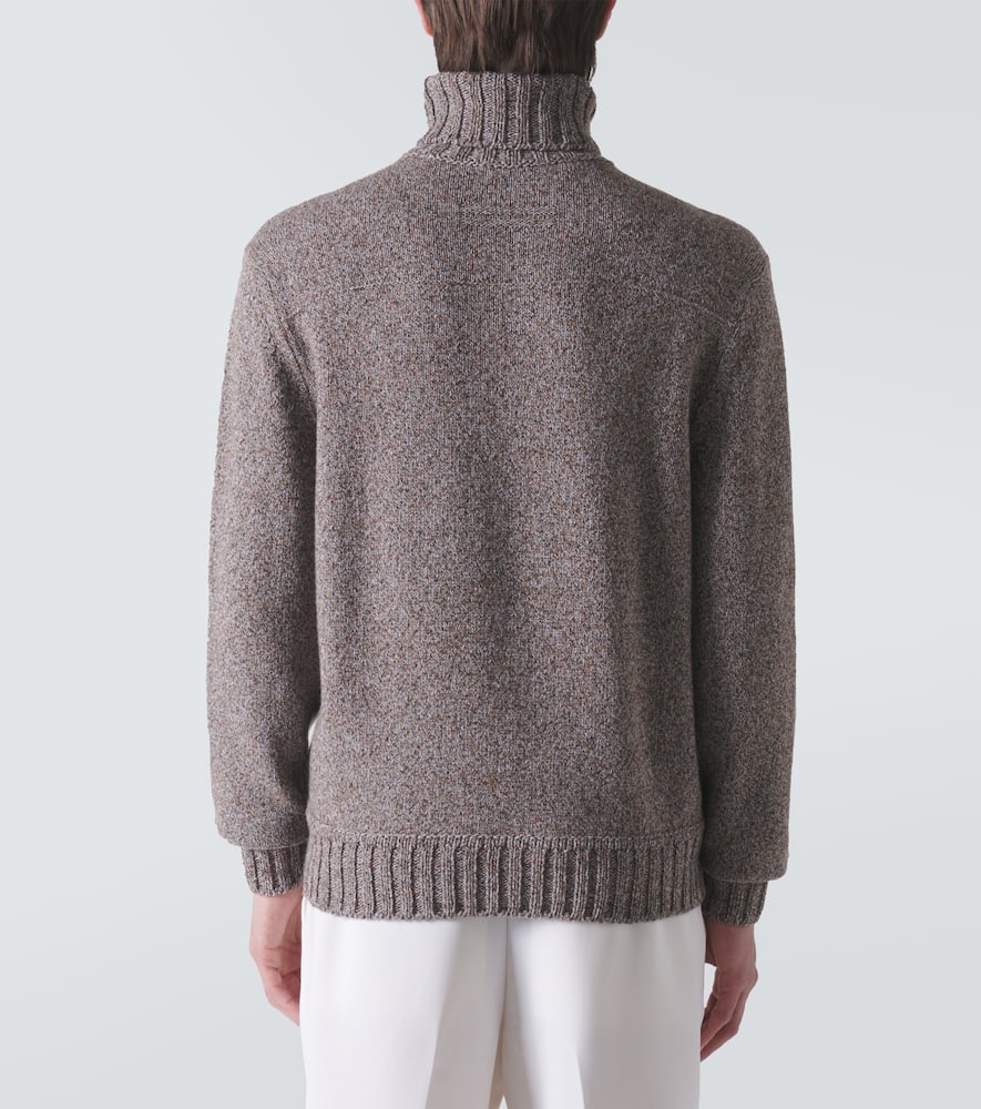 Zegna Cashmere Turtleneck Top In Brown