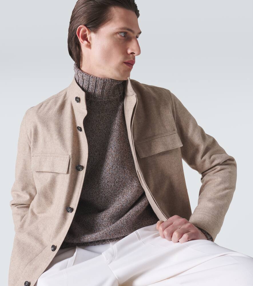 Zegna Cashmere Turtleneck Top In Brown