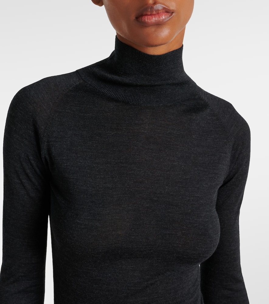 Alaïa Ruched Midi Dress In Black